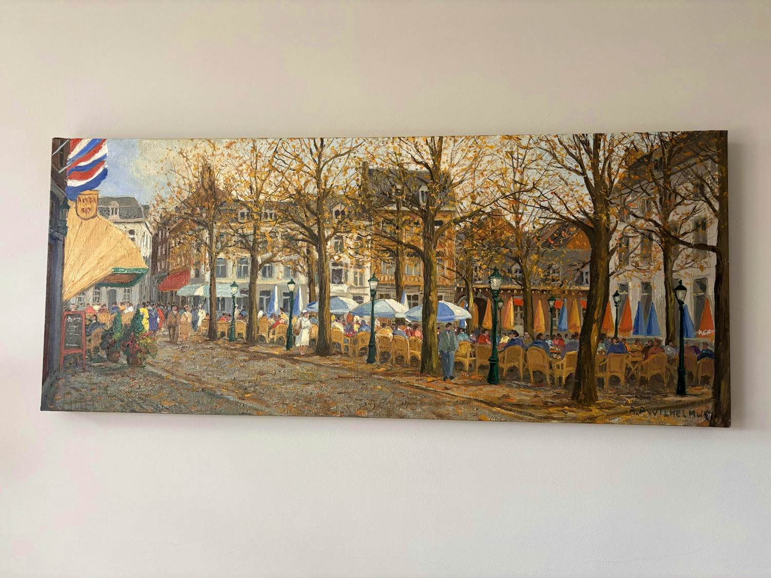 AcheterAndre Wilhelmus - Schilderij van André Wilhelmus – Onze Lieve Vrouweplein, Maastricht in de herfst? Enchérissez de 200!
