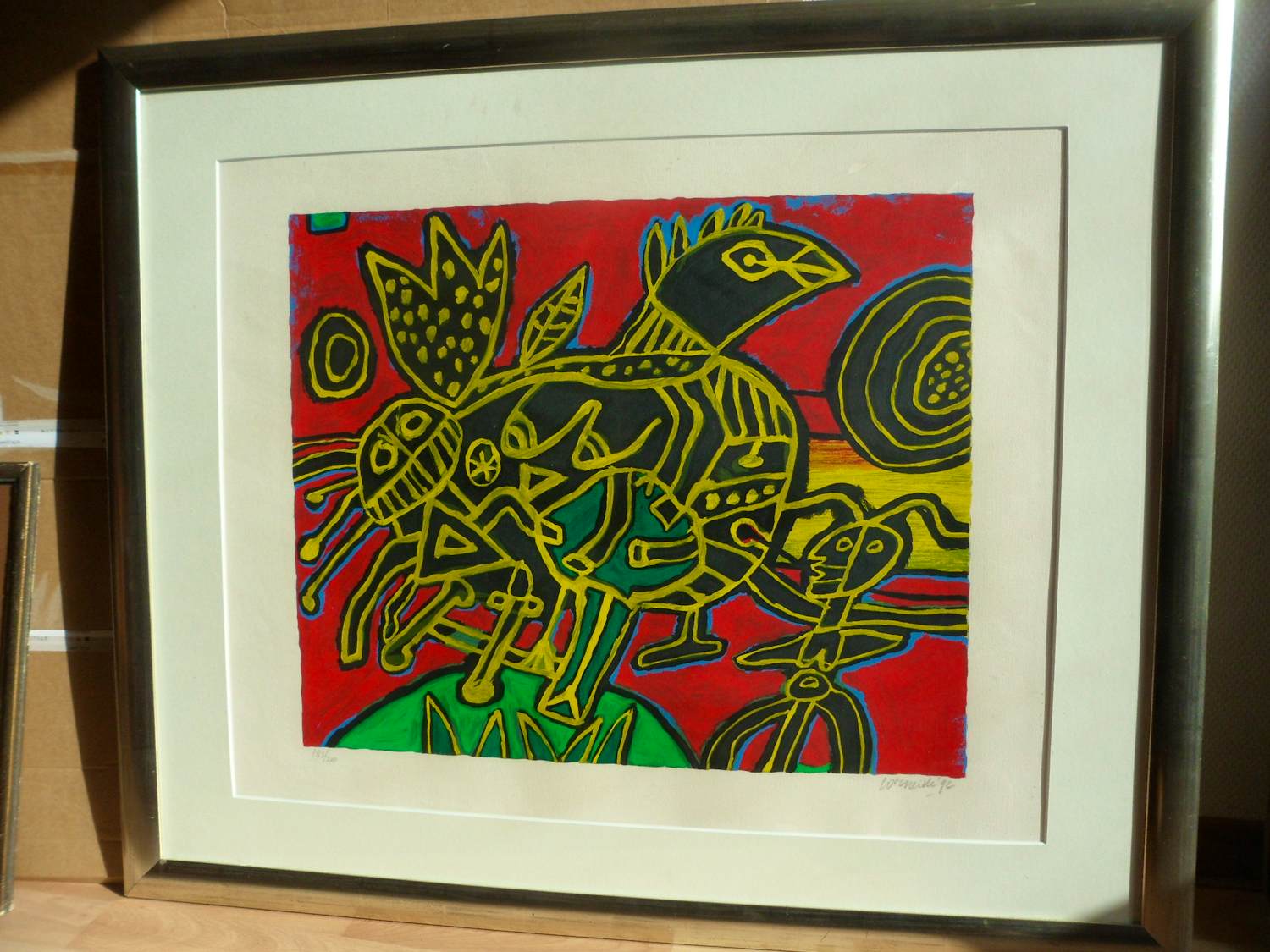 Corneille - Zeefdruk, Titel, Oiseau Ne Du Paysage Uit 1992. Ingelijst kopen? Bied vanaf 275!