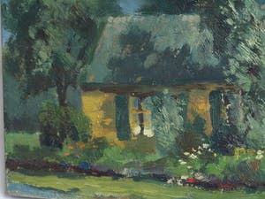 Klaas Pijlman - Olieverf op doek , Huisje in de schemering.. – 1942 kopen? Bied vanaf 1!