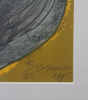 Corneille - "Hommage a CoBrA". Fraaie grote litho uit 1988 kopen? Bied vanaf 425!