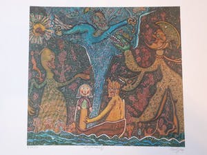 Pjeroo Roobjee - Gesigneerde kleurrijke zeefdruk - Superbaby - !!! kopen? Bied vanaf 60!