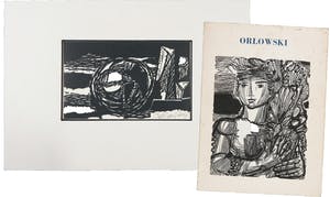 Hans Orlowski - Houtsnede, Gesigneerde nieuwjaarskaart en publicatie kopen? Bied vanaf 1!