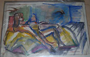 Rob Aussen - collectie van 9 grote aquarellen naakte vrouwen kopen? Bied vanaf 250!