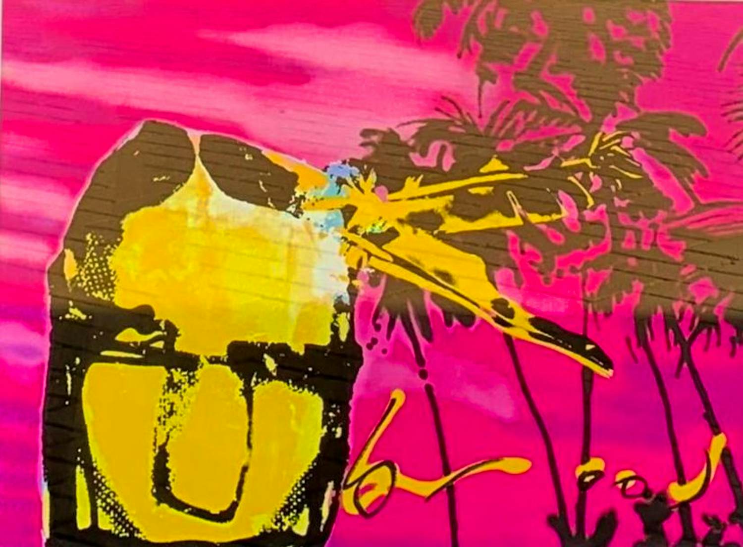 Herman Brood - Ingelijste zeefdruk: Pink indian kopen? Bied vanaf 450!