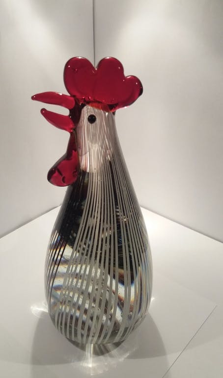 Niet of onleesbaar gesigneerd - murano haan  verkocht voor € 75!