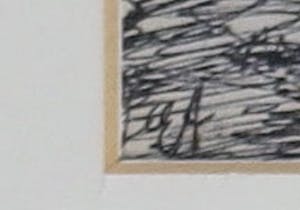 Niet of onleesbaar gesigneerd - Pentekening, Landschap met herten - Ingelijst kopen? Bied vanaf 1!