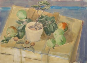 Joop Willems - Aquarel, Stilleven met witte pot kopen? Bied vanaf 1!