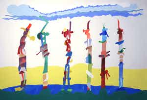 Henri Plaat - Gouache op papier, Abstract (Groot) verkocht voor € 50!