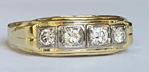 14 karaat geelgouden  Ring met ca  0.56 ct Diamanten kopen? Bied vanaf 550!