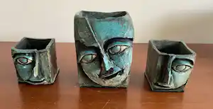 Jaroslav Safr - Drie Kunstkeramische sculpturale koppen of gezichten vendu pour 50€ !