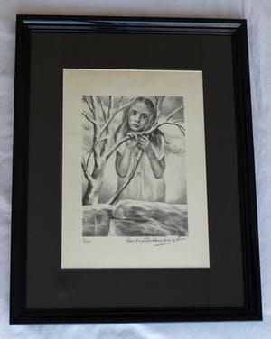 Aart van Dobbenburgh - Ingelijste litho , Meisje – 1979 – nr. 1 van 150 ex. kopen? Bied vanaf 35!