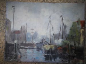 Niet of onleesbaar gesigneerd - Havengezicht. kopen? Bied vanaf 1!