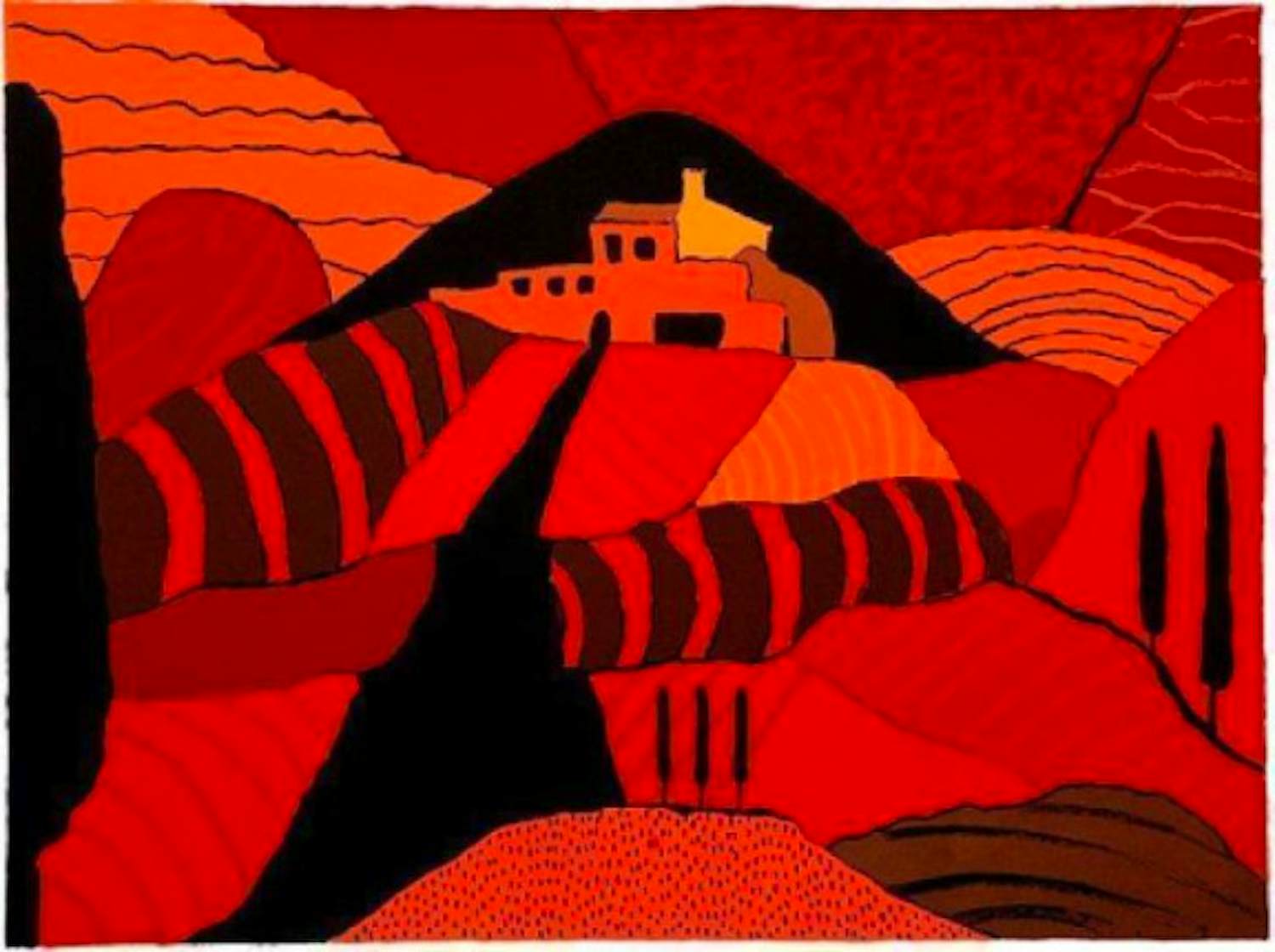 Buy Ronald Boonacker - Kleurenzeefdruk VILLA MONTESOGGIONE ZEER GROOT!!!? Bid from 145!