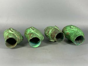 Benin - 201010 - 4 Bronze BENIN BINI EDO heads - Nigeria. kopen? Bied vanaf 95!