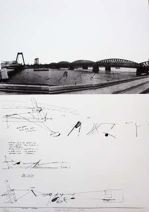 Auke de Vries - litho: ontwerp Maasbeeld (1982) verkocht voor € 75!
