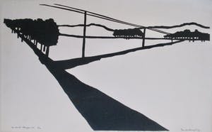 Flip van der Burgt - Houtsnede "De Voert Bergen NH" kopen? Bied vanaf 35!