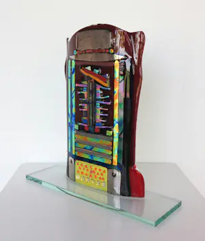 Bert Grotjohann - Glas, Kleurrijk abstract glazen object kopen? Bied vanaf 150!