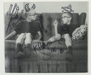 Keith Haring - Originele tekening op boekcover (incl. tentoonstellingscatalogus) - Ingelijst kopen? Bied vanaf 1!