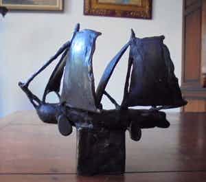 Eric Claus - zeilende Hasselter Aken "voor de wind" Uniek! verkocht voor € 395!