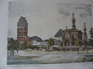 Niet of onleesbaar gesigneerd - Kleuren ets. Darmstad kopen? Bied vanaf 10!