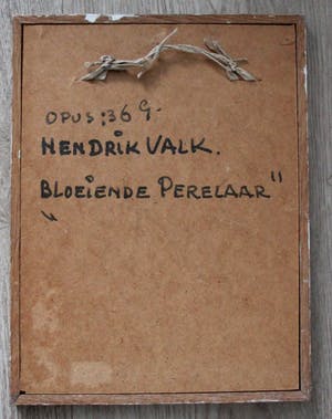 Hendrik Valk - Achterglas schildering - Bloeiende Perelaar kopen? Bied vanaf 1250!