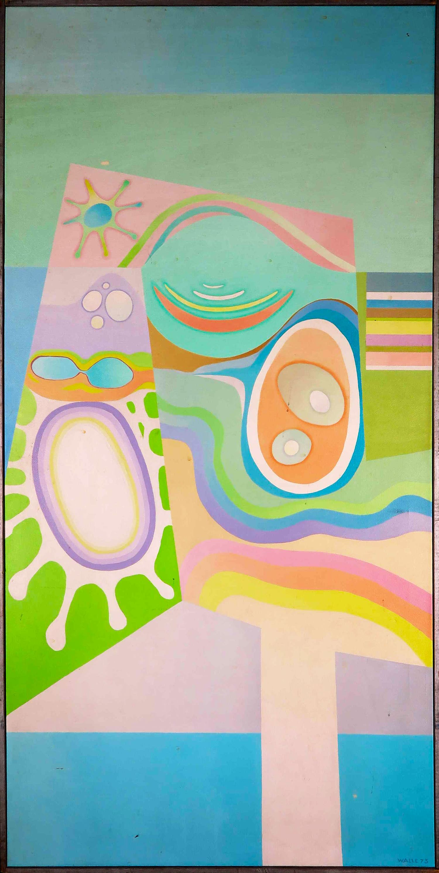 Piet de Walle - Acryl op doek, Abstract 8 - Ingelijst (Groot) verkocht voor € 35!