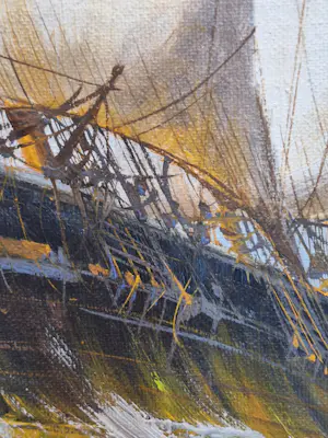 John Ambrose - Zeegezicht met zeilschepen en meeuwen kopen? Bied vanaf 100!