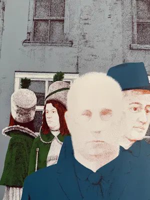 Sven Hoekstra - kleurenzeefdruk | 'Masker voor een kaal hoofd IV' kopen? Bied vanaf 20!