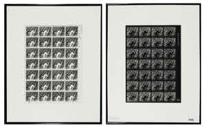 Jonathan Borofsky - Berlin Dream Stamp, Positive & Negative version - Ingelijst verkocht voor € 200!