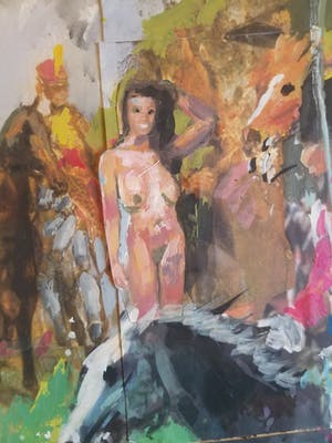 Peter Klashorst - orgineel Slag om Jolly Nude met Big Mac. kopen? Bied vanaf 195!