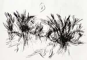 Anton Buytendijk - Abstract landschap, droge naald ets verkocht voor € 40!