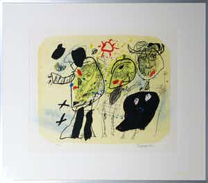Kees Salentijn - Litho, Zonder titel - Ingelijst verkocht voor € 50!