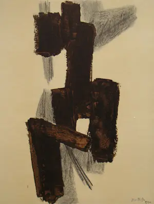 Pierre Soulages - Peinture sur papier - Lithografie - 1962 - Gesigneerd en gedateerd kopen? Bied vanaf 240!