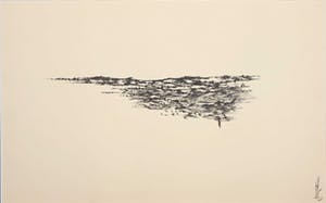 Melle Oldeboerrigter - Inkttekening op papier, z.t. Landschap kopen? Bied vanaf 100!