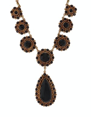 14 karaats gouden Vintage jasseron ketting met granaten hanger kopen? Bied vanaf 1150!