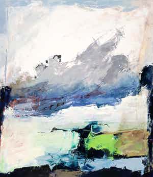 Richard Smeets - Abstract landschap, olieverf op doek (prachtig ingelijst) verkocht voor € 795!