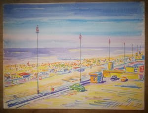 Gillis van Oosten - Scheveningen boulevard. Juni 1955. kopen? Bied vanaf 125!