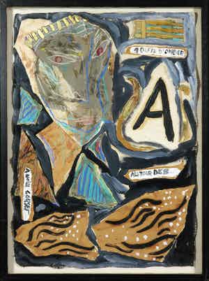 Marijke de Vries - Gemengde techniek, Golves d'ombre - Ingelijst verkocht voor € 1!