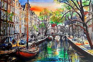Elena Polyakova - Een gracht in Amsterdam verkocht voor € 65!