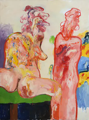 Anton Martineau - Olieverf op doek, Abstracte compositie met twee naakten - Ingelijst (Zeer groot) kopen? Bied vanaf 1!