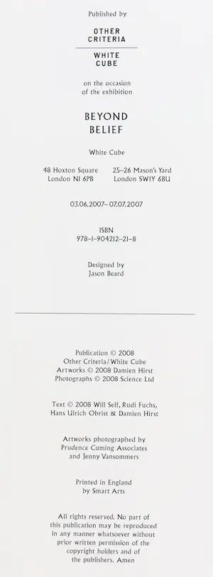 Damien Hirst - Gesigneerd boek - Beyond Belief kopen? Bied vanaf 1!