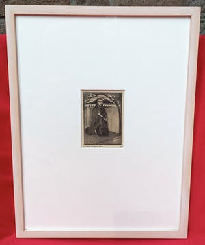 Lodewijk Schelfhout - Femme au tombeau, droge naald ets (1e staat, netjes ingelijst) kopen? Bied vanaf 85!
