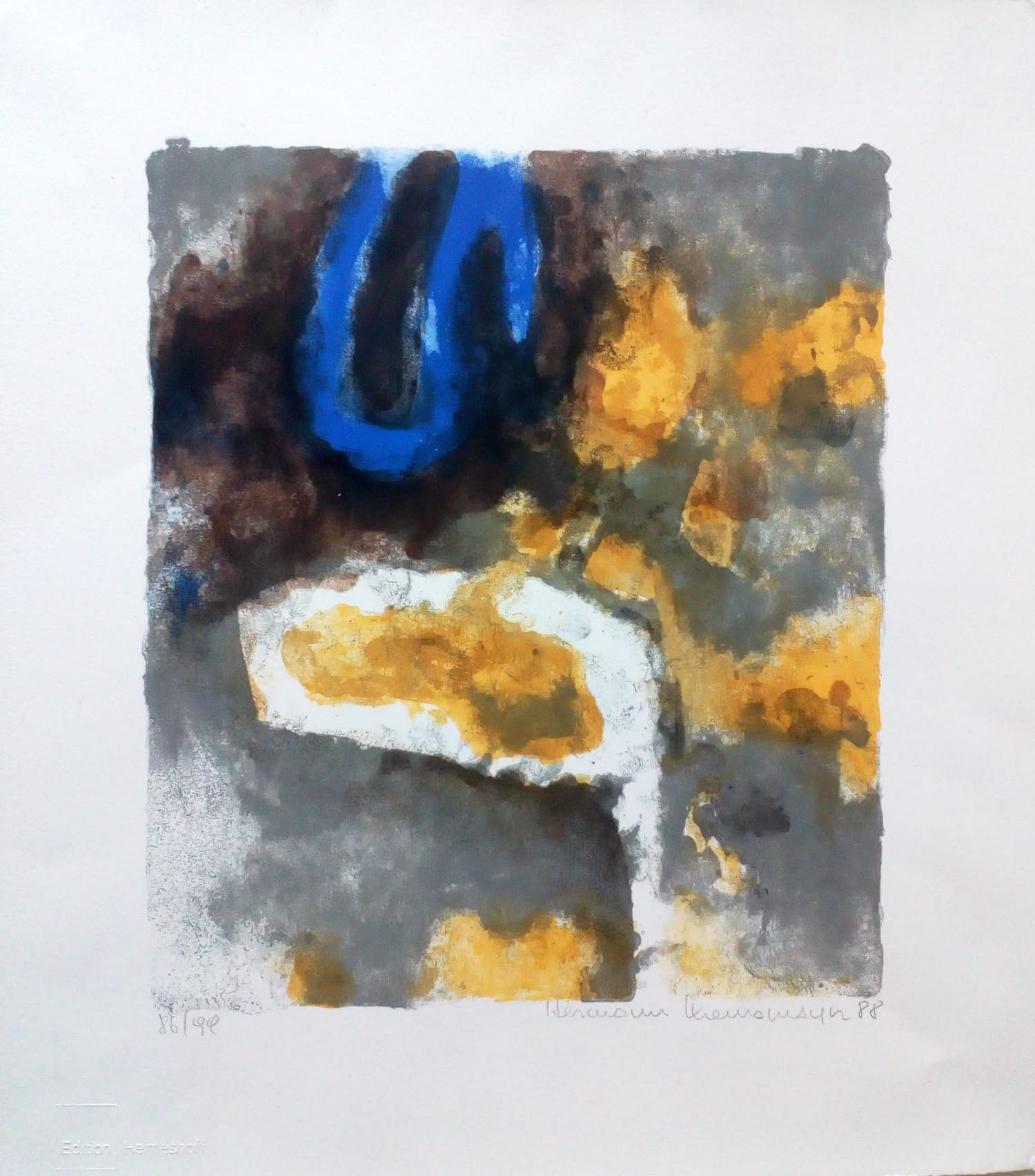 Hermann Kremsmayer - Handgesigneerde Lithografie: Abstracte Compositie kopen? Bied vanaf 1!