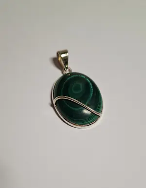 Nieuwe zilveren hanger met malachiet kopen? Bied vanaf 60!
