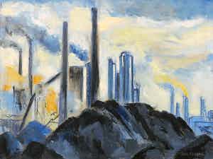 Bitia Rosendor - Acryl op doek, Canal de Willebroek verkocht voor € 1!