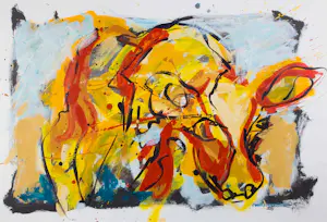 Charles Lagendijk - Acryl op papier, Zonder titel - Ingelijst kopen? Bied vanaf 50!