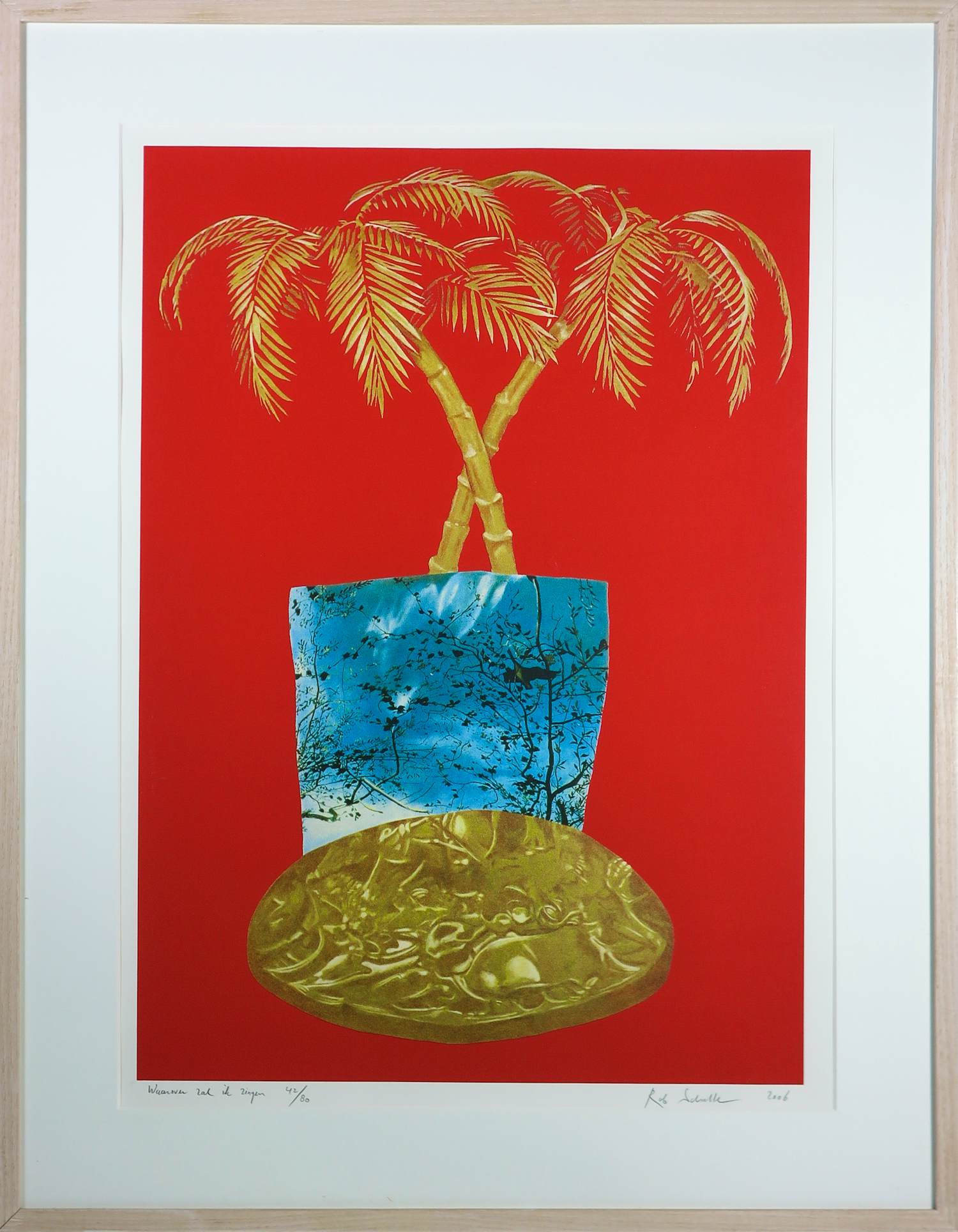 Rob Scholte - Zeefdruk op papier, Waarom zal ik zingen - Ingelijst kopen? Bied vanaf 100!