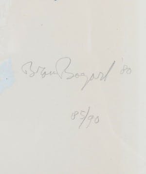 Bram Bogart - zwarte cirkel op blauw - zeefdruk uit 1980 - oplage: 90 ex. kopen? Bied vanaf 399!