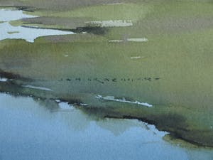 Jan Groenhart - Ingelijste aquarel , Landschap in Wormer en Jisperveld – GROOT kopen? Bied vanaf 10!