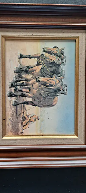 Karel De Bauw - Lanschap met ploegpaarden kopen? Bied vanaf 20!